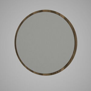 Okrągłe lustro ścienne w brązowej ramie Glob, ⌀ 59 cm