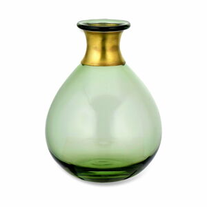 Zielony szklany wazon Nkuku Miza, wys. 16,5 cm