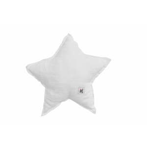 Biała lniana poduszka dziecięca w kształcie gwiazdki BELLAMY Snow White