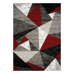Szaro-czerwony dywan Webtappeti Manhattan Lexington, 200x290 cm