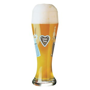 Komplet szklanki do piwa ze szkła kryształowego i 5 podkładek Ritzenhoff Kurz Kurz, 645 ml