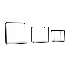 Czarno-białe półki zestaw 3 szt. Fato – Kalune Design