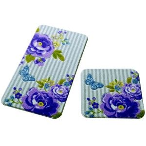 Zestaw 2 dywaników łazienkowych Confetti Bathmats Roses Purple