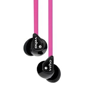 Różowe słuchawki douszne Veho Z-1