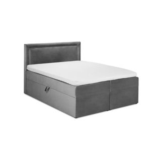Szare aksamitne łóżko 2-osobowe Mazzini Beds Yucca, 200x200 cm