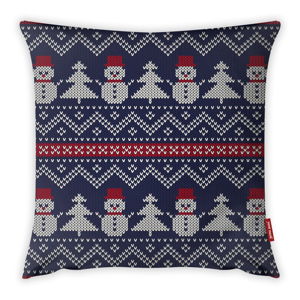 Poszewka na poduszkę Vitaus Christmas Period Blue Snowmen Pattern, 43x43 cm