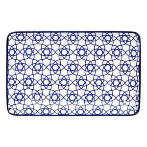 Niebieski talerz porcelanowy Tokyo Design Studio Rect, 21 x 13,5 cm