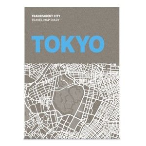 Mapa Tokio z przezroczystymi kartkami na notatki Transparent City