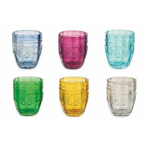 Zestaw 6 kolorowych szklanek na wodę Villa d'Este Bicchieri Syrah, 235 ml
