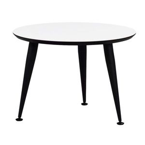 Biały stolik z czarnymi nogami Folke Strike, wys. 40 cmx∅ 56 cm