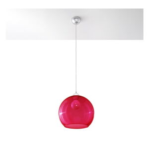 Czerwona lampa wisząca ze szklanym kloszem ø 30 cm Bilbao – Nice Lamps