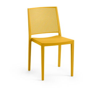 Żółte plastikowe krzesło ogrodowe Grid – Rojaplast