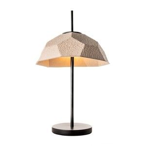 Brązowoszara lampa stołowa z papierowym kloszem z recyklingu Design Twist Mosen