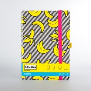 Notes z motywem bananów Just Mustard