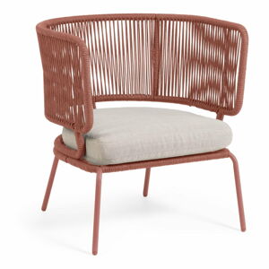 Krzesło ogrodowe w kolorze terakoty ze stalową konstrukcją La Forma Nadin
