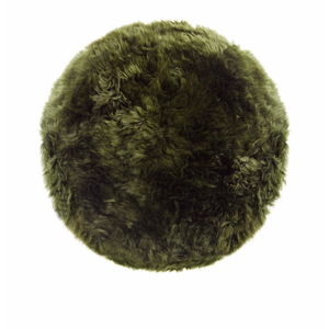 Ciemnozielony dywan okrągły z owczej skóry Royal Dream Zealand, ⌀ 70 cm
