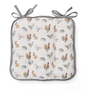 Bawełniana poduszka na krzesło Cooksmart ® Country Animals, 34x36 cm