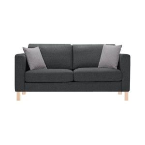 Antracytowa sofa 3-osobowa z 2 jasnoszarymi poduszkami Stella Cadente Canoa