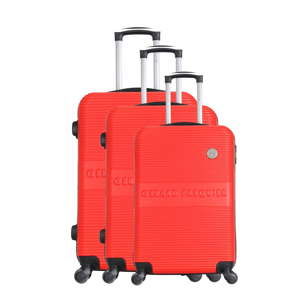 Zestaw 3 czerwonych walizek na kółkach GERARD PASQUIER Classa Valises