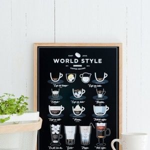 Plakat World Style Coffee 50x70 cm