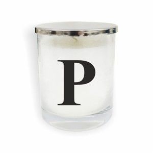 Biało-czarna świeczka North Carolina Scandinavian Home Decors Monogram Glass Candle P