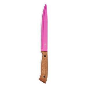 Różowy nóż z drewnianą rączką The Mia Cutt, dł. 20 cm