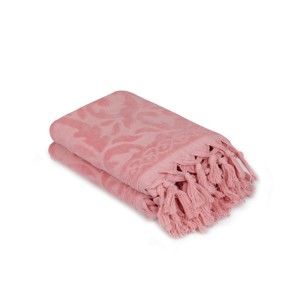 Komplet 2 różowych ręczników Madame Coco Bohème, 50x90 cm