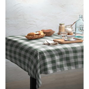 Obrus Linen Couture Mantel Green Vichy, 140x140 cm