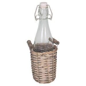 Butelka szklana w koszyku wiklinowym Antic Line Dans