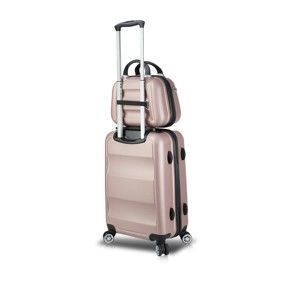 Zestaw różowej walizki na kółkach z USB i walizki podręcznej My Valice LASSO MU & Cabin