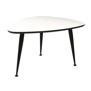Biały stolik z czarnymi nogami Folke Strike, 40x70x90 cm