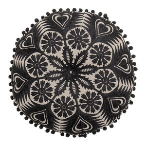 Czarno-beżowa poduszka dekoracyjna Bloomingville Mandala, ø 36 cm