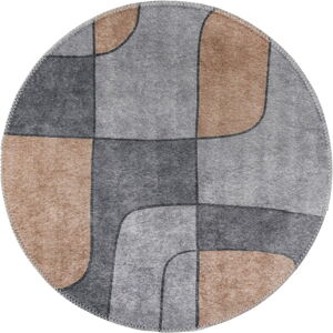 Szary okrągły dywan odpowiedni do prania ø 80 cm Yuvarlak – Vitaus