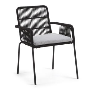 Czarne krzesło z metalową konstrukcją Kave Home Samt