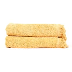 Zestaw 2 żółtych ręczników kąpielowych z bawełny Casa Di Bassi Sun, 100x160 cm