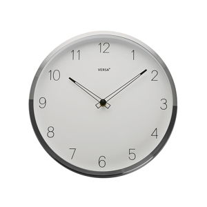 Zegar w ramie w kolorze srebra Versa Halga, ⌀ 30 cm
