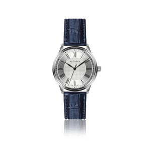 Męski zegarek z niebieskim paskiem ze skóry naturalnej Walter Bach Sky
