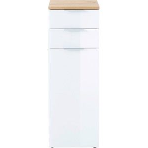 Biała wysoka szafka łazienkowa w dekorze dębu 39x112 cm Pescara – Germania