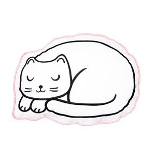 Biała poduszka Sass & Belle Cat Nap Time