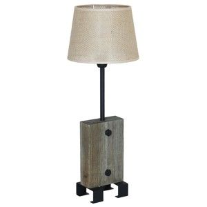 Lampa stołowa z drewnianymi detalami Glimte Thor