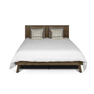 Brązowe łóżko z nogami z litego drewna TemaHome Mara, 180x200 cm