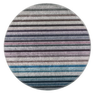 Niebiesko-szary okrągły dywan odpowiedni do prania ø 120 cm – Vitaus