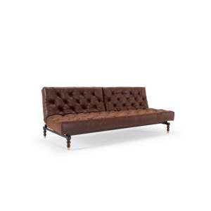 Brązowa sofa rozkładana Innovation Oldschool Leather Look Brown Vintage