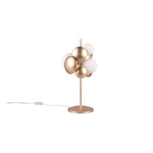 Lampa stołowa w biało-złotym kolorze ze szklanym kloszem (wys. 50 cm) Bubble – Trio Select