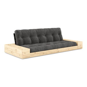 Antracytowa sztruksowa rozkładana sofa 244 cm Base – Karup Design