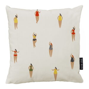 Biała bawełniana poszewka na poduszkę Butter Kings Swimming Ladies, 50x50 cm