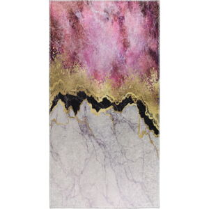 Biały/różowy dywan chodnikowy odpowiedni do prania 80x200 cm – Vitaus