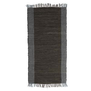 Czarny dywan skórzany Simla, 140x70 cm
