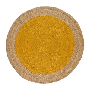 Musztardowy/naturalny okrągły dywan ø 90 cm Mahon – Universal