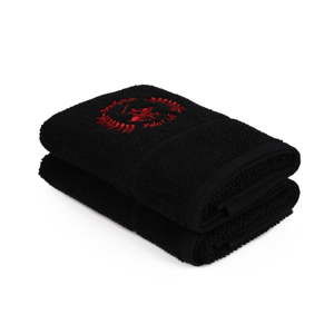 Zestaw dwóch czarnych ręczników Beverly Hills Polo Club, 100x50 cm